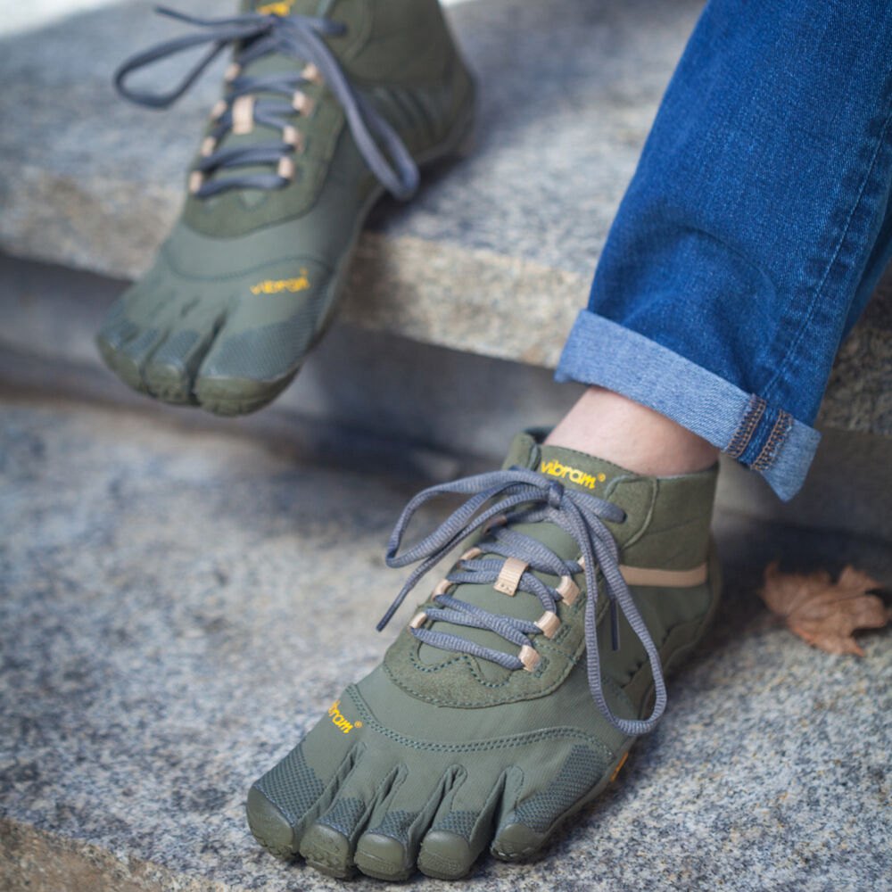 Vibram Five Fingers Mens Barefoot Shoes - Olive - V-Trek - 92436-WPMH